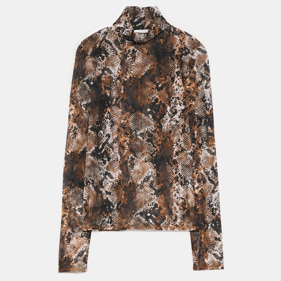 NWT Zara Snake Animal Print Snakeskin Sheer Top - Picture 3 of 3